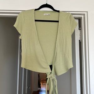 Reformation knit wrap shirt